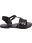 Siyah Hakiki Deri Kadın Sandalet - K24Y1SN67276-A23 3