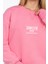 Bisiklet Yaka Yazı Nakışlı Sweatshirt - Pembe 2