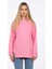 Reglan Kol Yırtmaçlı Sweatshirt - Pembe 5