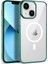 Apple iPhone 14 Plus Kılıf Zore Wireless Şarj Özellikli Pixel Magsafe Kapak-Koyu Yeşil 1