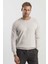 Bej Slim Fit Bisiklet Yaka Triko Kazak 1