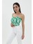 Zebra Desen Triko Crop - Yeşil 2