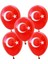 50 Adet Türk Bayraklı Kırmızı Balon 2