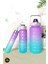 Mor 3 Lü Motivasyon Su Matarası Su Şişesi Suluk 2 Lt 900ML Yavrulu Spor Salonu Su Şişesi Sticker He 1