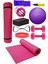 Tekno Trust Pembe Pilates Minderi Lastiği Ip Sekizgen Lastik Loop Band Yoga Blok 65 cm Top Pompa ve 1 kg Dambıl 1