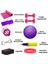 Tekno Trust Pembe Pilates Minderi Lastiği Ip Sekizgen Lastik Loop Band Yoga Blok 65 cm Top Pompa ve 1 kg Dambıl 2