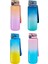 0,80 L 800ML Büyük Boy Soft Touch Çift Renk Motivasyon Tritan Su Matarası Plastik Mavi 5