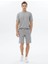 Gri Düz Örme Jogging Fit Casual Bermuda 1
