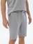 Gri Düz Örme Jogging Fit Casual Bermuda 4