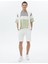 Ekru Düz Örme Jogging Fit Casual Bermuda 1