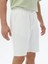 Ekru Düz Örme Jogging Fit Casual Bermuda 4