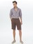 Kahverengi Dokuma Carrot Fit Casual Bermuda 1