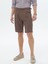 Kahverengi Dokuma Carrot Fit Casual Bermuda 2