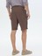 Kahverengi Dokuma Carrot Fit Casual Bermuda 5