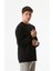 Yazı Baskılı Bisiklet Yaka Sweatshirt 1