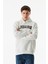 Yazı Baskılı Kanguru Cepli Kapüşonlu Sweatshirt 1