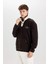 Boxy Fit Çıtçıt Kapamalı Dik Yaka Nakışlı Polar Sweatshirt D2029AX24WN 4