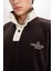 Boxy Fit Çıtçıt Kapamalı Dik Yaka Nakışlı Polar Sweatshirt D2029AX24WN 5