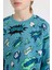 Erkek Çocuk Pijama Takım Desenli Uzun Kollu Üst Beli Lastikli Uzun Alt D6322A824WN 5