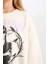 Kız Çocuk Wednesday Oversize Geniş Kalıp Bisiklet Yaka Sweatshirt D6064A824WN 5