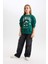 Kız Çocuk Disney Mickey & Minnie Oversize Geniş Kalıp Bisiklet Yaka İçi Yumuşak Tüylü Sweatshirt D1118A824AU 2