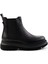 Siyah Deri Kadın Bot & Bootie K02040313003 1