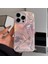 Apple iPhone 15 Pro Uyumlu Kılıf Zebana Pink Heart Silikon Kılıf Pembe 1