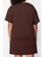 Yeni Rahat Günlük Süprem Örme Bisiklet Yaka Kısa Kol T-Shirt Elbise Mini Boy Büyük Beden Elbise 4