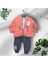 Jikko Pembe Trenç Ceket Alt Üst Unisex 6 - 12 - 18 Aylık 3lü Bebek Takımı 2