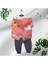 Jikko Pembe Trenç Ceket Alt Üst Unisex 6 - 12 - 18 Aylık 3lü Bebek Takımı 3