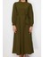 Yeni Regular Casual Günlük Terrycotton Dokuma Bisiklet Yaka Uzun Kol A-Line Maxi Boy Tesettür Elbise 1