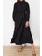 Yeni Rahat Casual Günlük Terrycotton Dokuma Dik Yaka Uzun Kol Basic Maxi Boy Tesettür Elbise 4