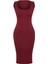 Slim Casual Günlük Rejenere Kaşkorse Örme Havuz Yaka Kolsuz Kol Bodycone Midi Boy Elbise 1
