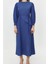 Yeni Regular Casual Günlük Terrycotton Dokuma Bisiklet Yaka Uzun Kol A-Line Maxi Boy Tesettür Elbise 1