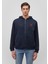 Logolu Kapüşonlu Fermuarlı Lacivert Sweatshirt066979-70490 2