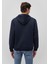 Logolu Kapüşonlu Fermuarlı Lacivert Sweatshirt066979-70490 3