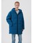 Kapitone Kapüşonlu Mavi Şişme Mont1110218-70789 2