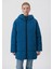 Kapitone Kapüşonlu Mavi Şişme Mont1110218-70789 3