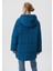 Kapitone Kapüşonlu Mavi Şişme Mont1110218-70789 4