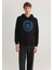 Mühür Logo Baskılı Kapüşonlu Siyah Sweatshirt 0611721-900 2