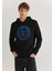 Mühür Logo Baskılı Kapüşonlu Siyah Sweatshirt 0611721-900 3