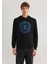 Mühür Logo Baskılı Kapüşonlu Siyah Sweatshirt 0611721-900 4