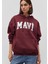 Logo Baskılı Kapüşonlu Bordo Sweatshirt 1600361-85493 1