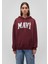 Logo Baskılı Kapüşonlu Bordo Sweatshirt 1600361-85493 3