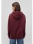 Logo Baskılı Kapüşonlu Bordo Sweatshirt 1600361-85493 4
