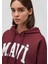 Logo Baskılı Kapüşonlu Bordo Sweatshirt 1600361-85493 5