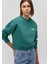 Mavi Logo Baskılı Yeşil Crop Sweatshirt 1611601-71874 1
