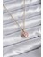316L Çelik Zincir Gold Renk Pembe Zirkon Taş Kalp Model Charm Kadın Kolye - TJ-BKO7851 1