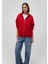 Fermuarlı Kapüşonlu Kırmızı Basic Sweatshirt 1611775-82054 1
