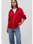 Fermuarlı Kapüşonlu Kırmızı Basic Sweatshirt 1611775-82054 2